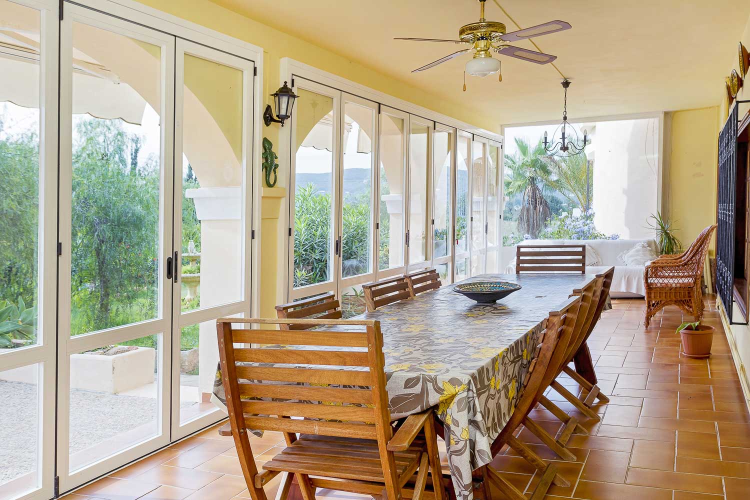 Big dining room with views in a rental house in Ibiza